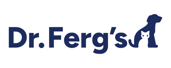 Dr. Ferg's logo with a dog and cat silhouette on a white background. Best joint supplements for dogs to buy online in Texas