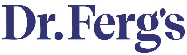Dr. Ferg's logo in blue text on a white background