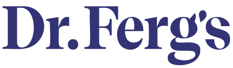 Dr. Ferg's logo in blue text on a white background